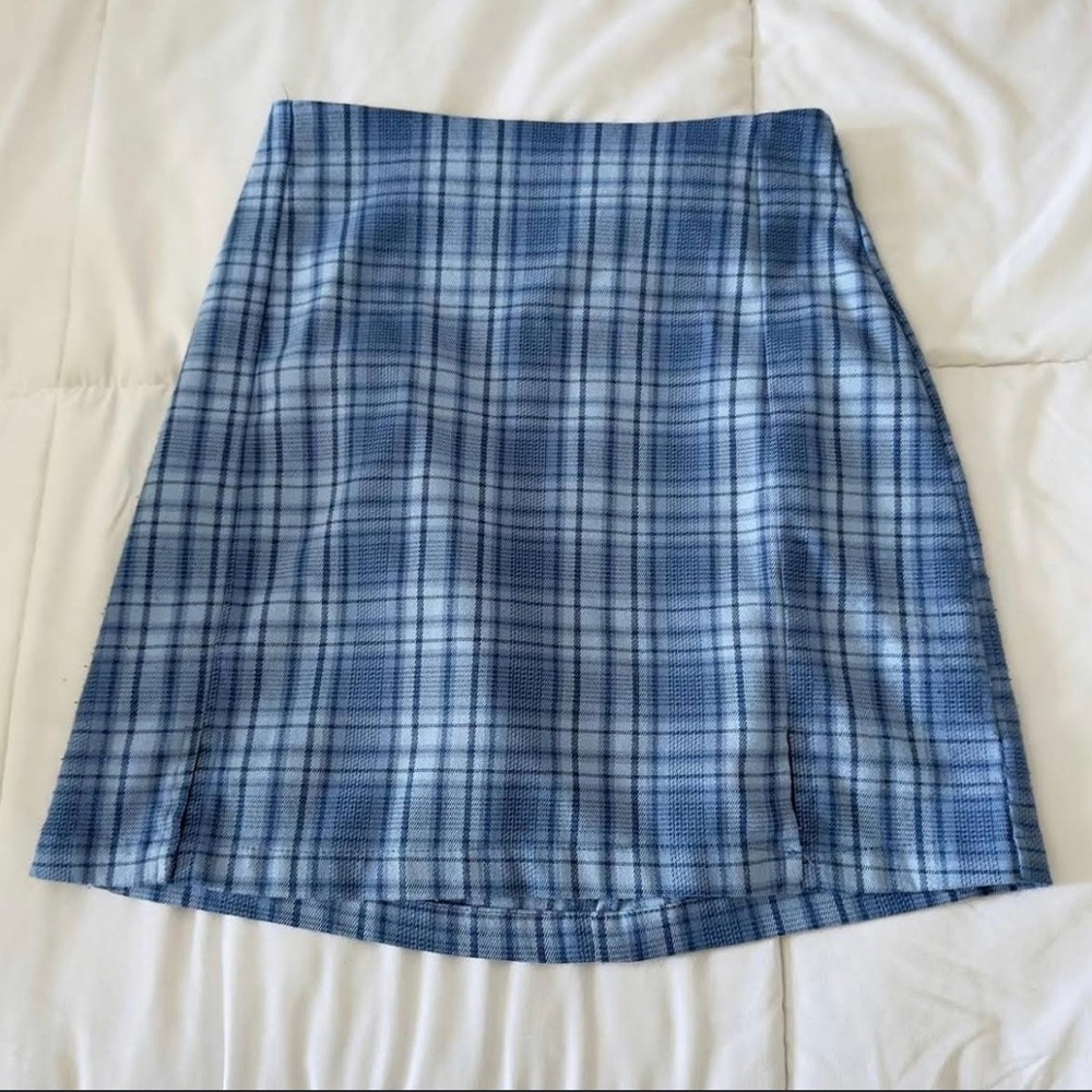 Pacsun Blue Plaid Skirt